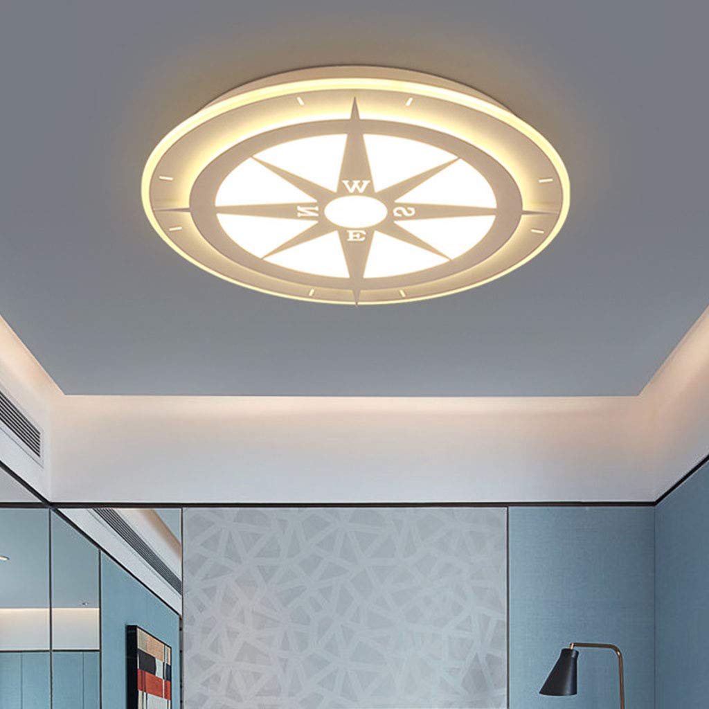 Lampa sufitowa LED z pilotem zdalnego sterowania, możliwość ściemniania, lampa do pokoju dziecięcego, dla chłopców i dziewczynek i pomieszczeń powitania, światło, energia, światło, kompas, pielęgnacja, lampa dla dzieci, metal, lampa sufitowa, 62 cm, 40 W