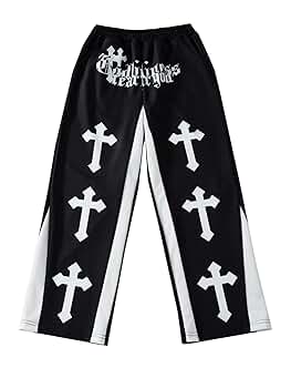 Amazon.com: SHENHE Boy's Y2K Pants Cross Print Elastic Waist