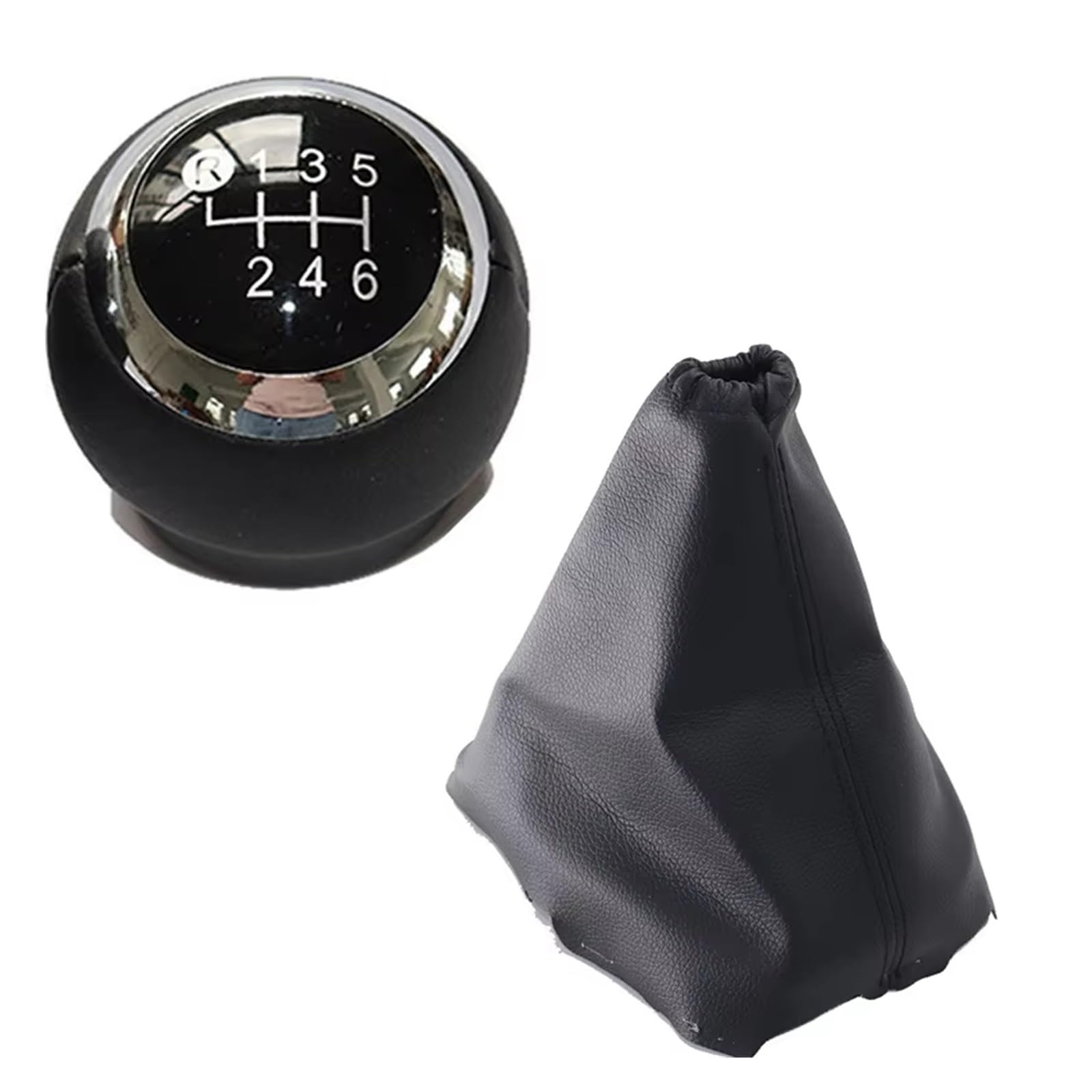 XKOEHXJ Car Gear Shift Knob for Toyota for Auris 2007-2011 5/6 Speed Car Shift Gear Knob Lever Gaitor Boot Cover Gearbox Boot Cover(6 Speed Black Set)
