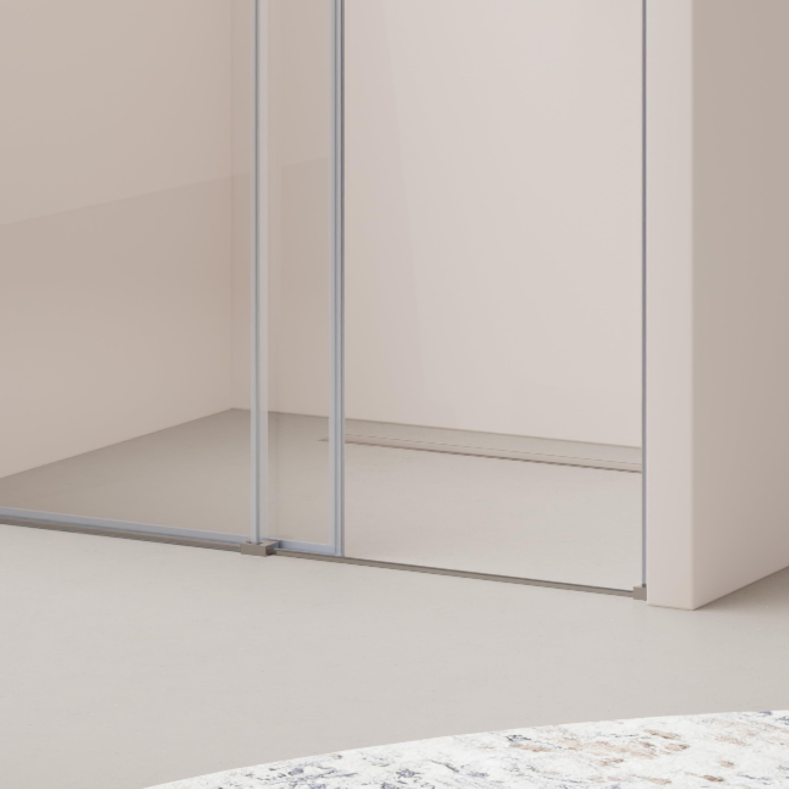 Mampara de Ducha Viola – Puerta Corredera, Cristal ESG 8 mm Transparente (cromo, 120x200 cm)