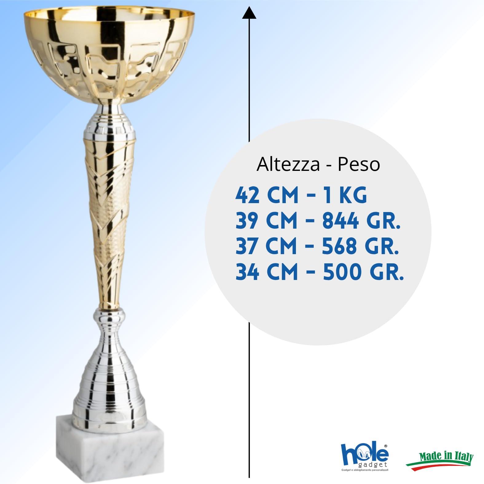 Coppa Trofeo Personalizzati, Premiazioni Singole o in Set Completi, Sportivi per Eventi, Calcio, Fantacalcio, Basket, Padel, Personalizzabile su Targhetta cod. 10.031