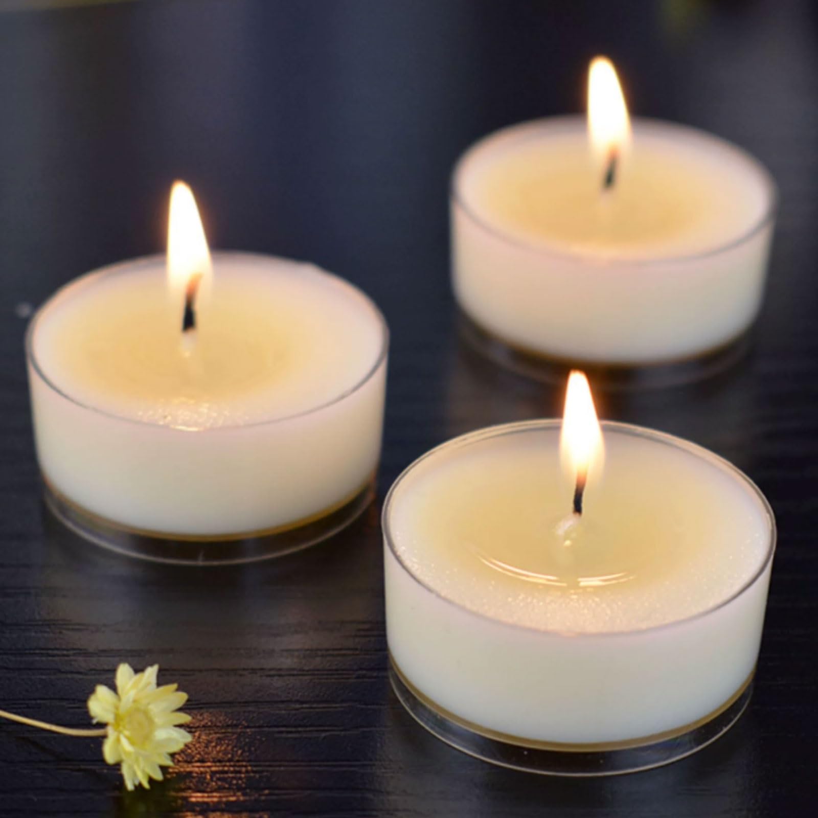 Exquisito Velas de plástico hechas con cera de coco Natural y mecha de algodón, vela reutilizable for vacaciones en casa, relajación y Spa, 50 Uds. meloso