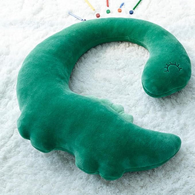Almohada de viaje para niños, forma de dinosaurio verde miniatura 8