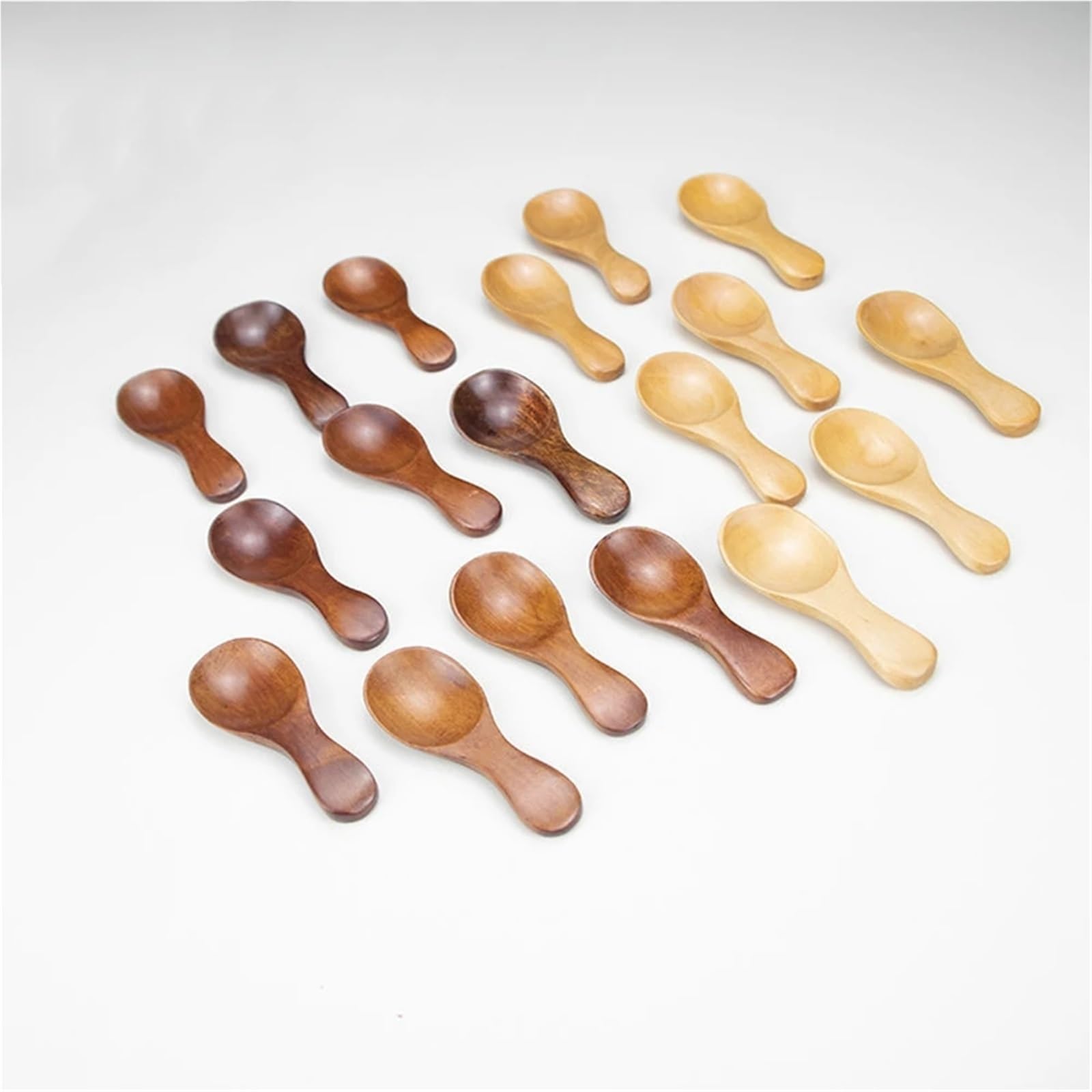 30 kleine Holzlöffel Mini-Teelöffel für Gewürzhonig | Umweltfreundliche Mini-Holzlöffel, perfekt für Gewürze, Honig und Gewürze. (A)