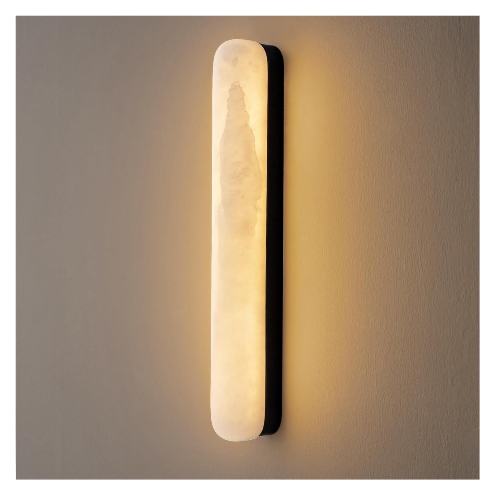 SXSCARKX Alabaster Wall Sconces, Natural Marble Lamps, 8W LED Warm Light Stone Fixtures,Wall Sconces Indoor for Bedrooms, Hallways, Living Rooms, and Staircases(D)