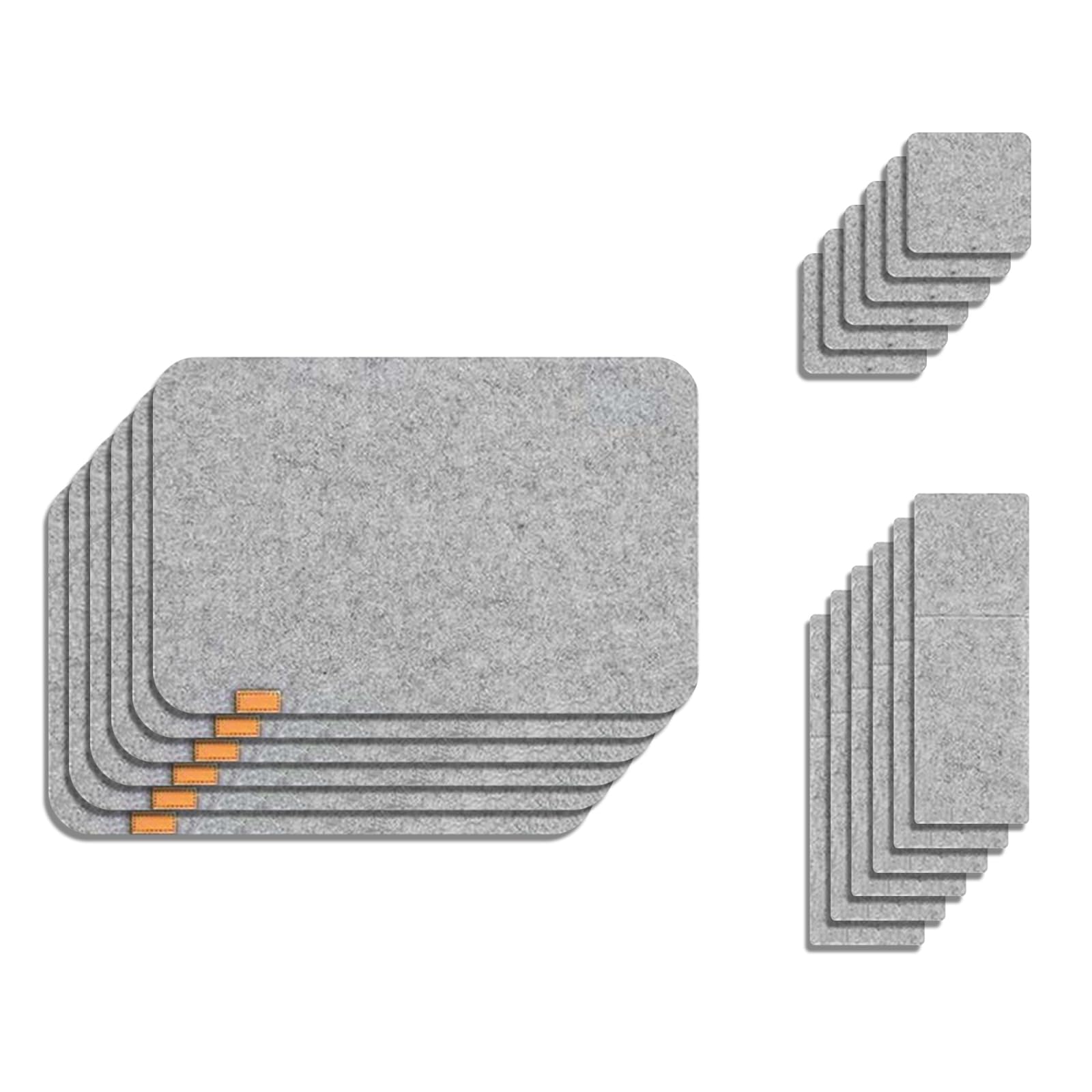Modern Felt Table Mats Set of 6 Stain Resistant Washable Placemats for Family Gatherings and Parties Non Slip Felt Placemat