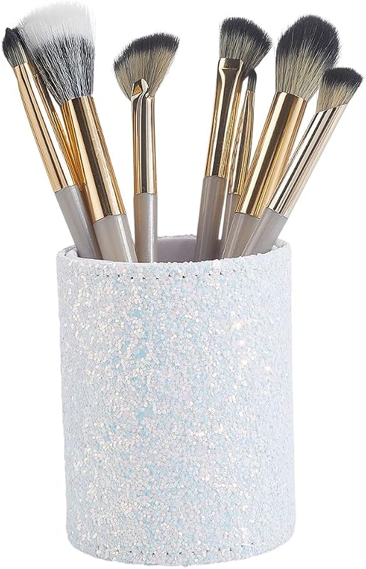 Organizador de Mesa CALFOVERA para Pincéis de Maquiagem, Lápis e Canetas, Plástico, Branco, 1 Unidade