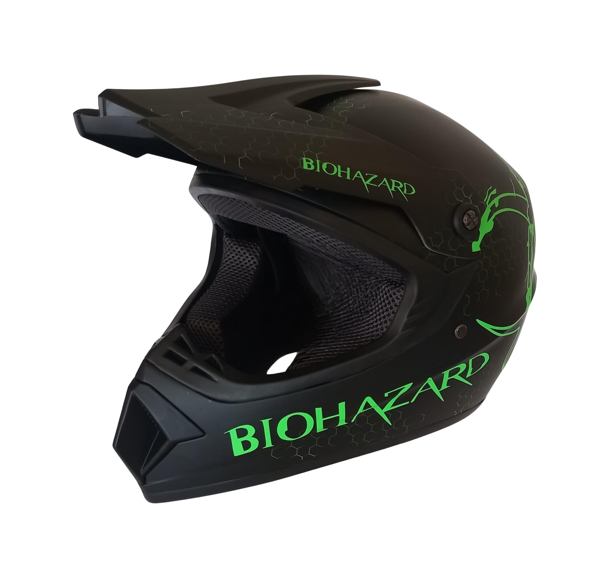 Mud Defeater Motor Crosshelm Bio-Hazard AHP – ABS-Schale, Grün Fluoreszierend (L)