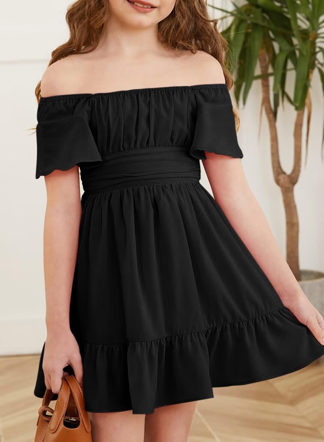 Girls Elegant Ruffle Back Tie Dress Size 4-15 Years Old - Image 4