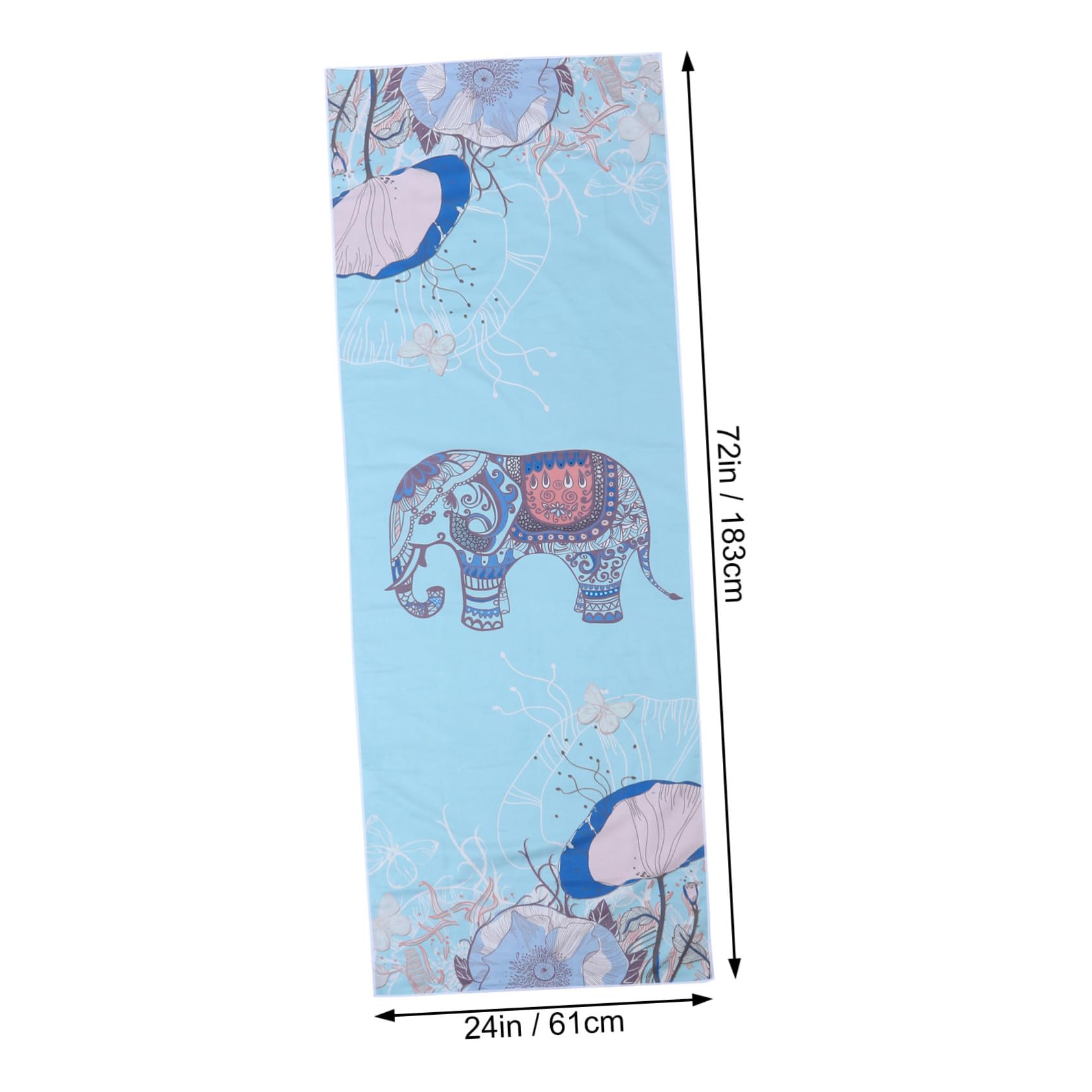 Tappetino da Yoga in Peluche Blu Doppia Faccia Stampa Animale Retrò Chic