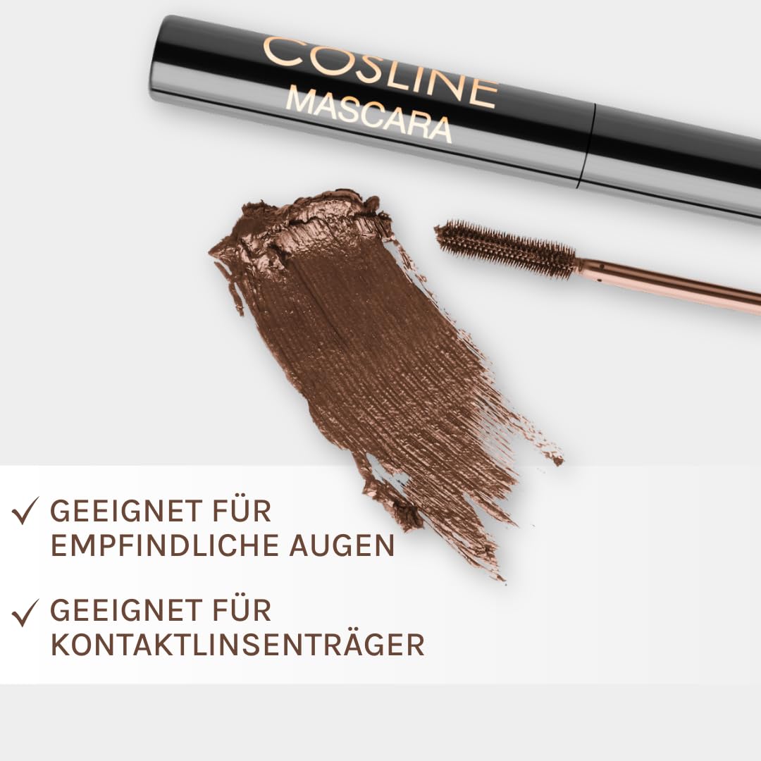 COSLINE Mascara Brown Rubber Brush 92, Braun, Wischfest, Gummibürste