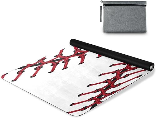 Tapete de yoga con texturas de béisbol, 71 x 26 pulgadas, antideslizante, plegable, para viajes, gimnasio, pilates, con bolsa de almacenamiento para disponible en Yaxa Venezuela