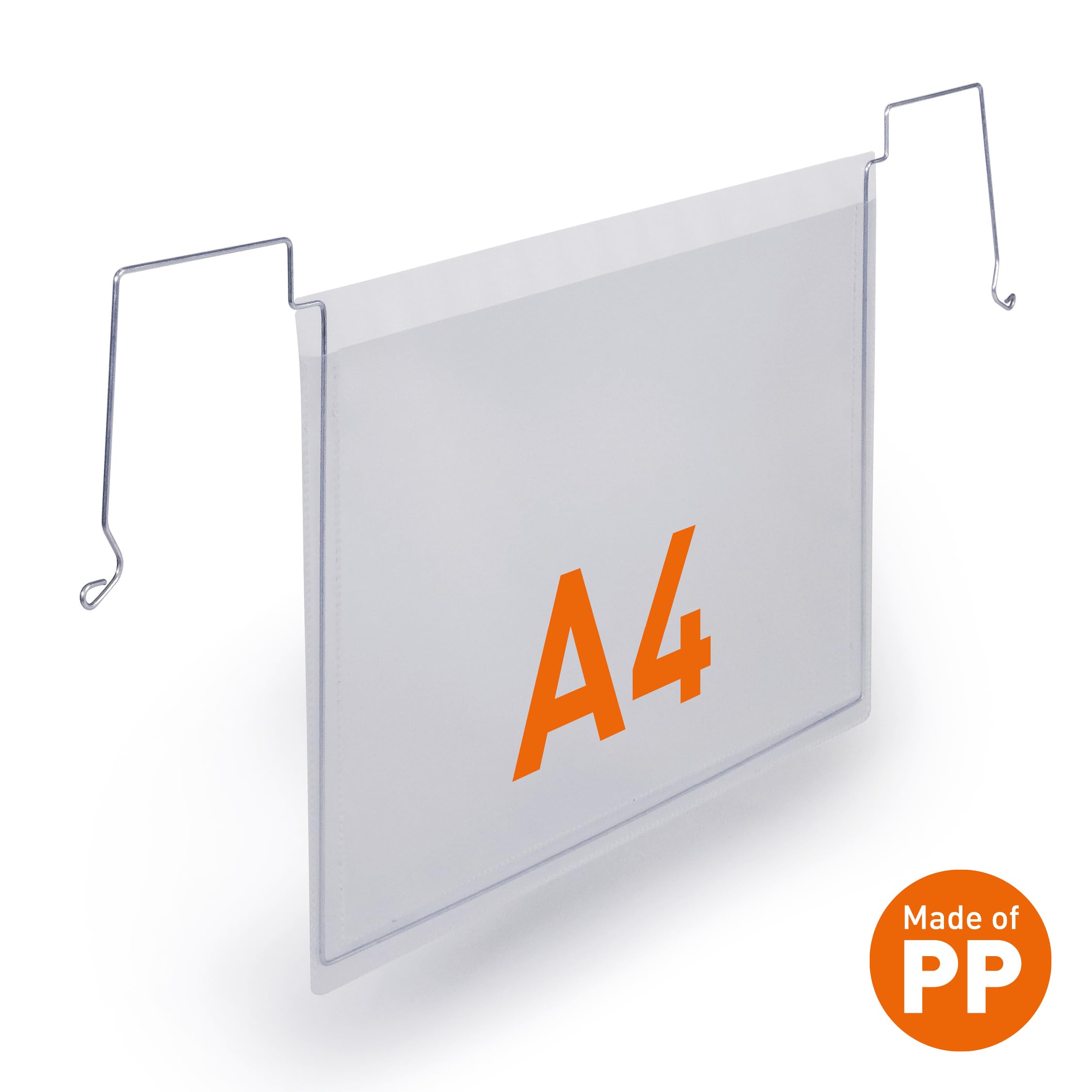 Durable Drahtbügeltasche A4 quer PP, Etikettenhalter transparent, 50 Stück, 118519