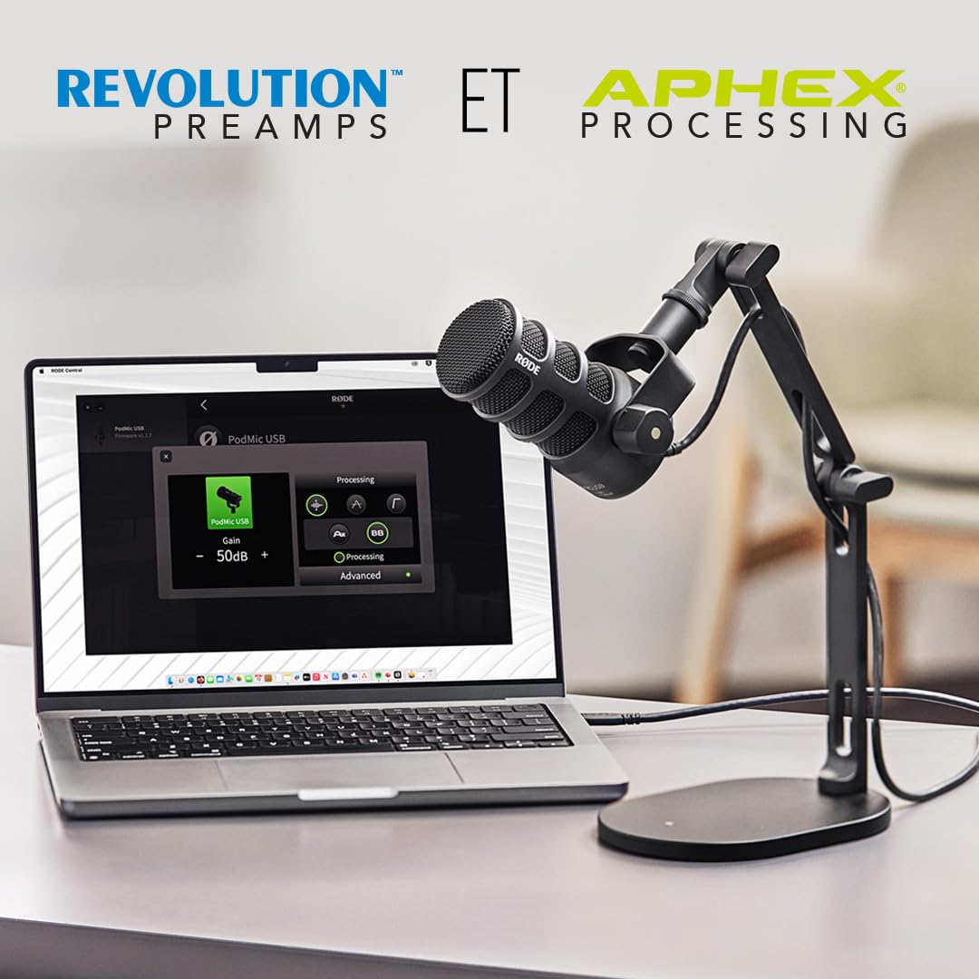 RØDE PodMic USB Microphone dynamique polyvalent de diffusion Avec connectivité XLR et USB pour les podcasts, le streaming, le jeu, la création musicale et de contenu (Noir)