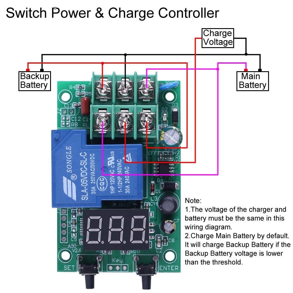 Módulo de monitoreo voltaje CC 0-99.9V, módulo de relé potencia controlador interruptor relé retardo programable protector batería