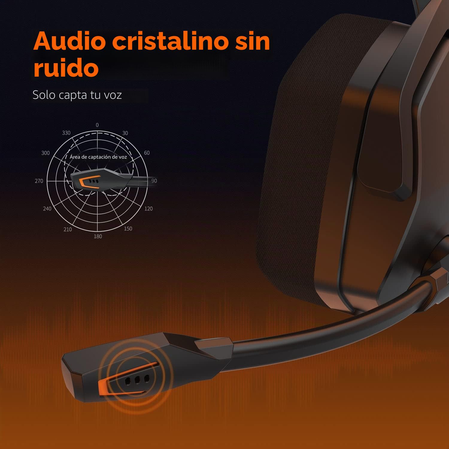 NUBWO N16 Auriculares con Cable - Micrófono con Cancelación de Ruido, Sonido Estéreo y Diseño Cómodo para PS5, PS4, XboxOne, NS, PC, Computadora Portátil y Mac - Naranja