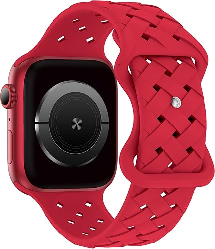 Distore Correas trenzadas de silicona compatibles con Apple Watch de 1.496 in 1.575 in 1.614 in 1.654 in 1.732 in 1.772 in 1.929 in, correa