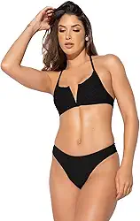 Biquíni Aro V Textura Asa Delta Fio Duplo Cintura Alta MVB Modas