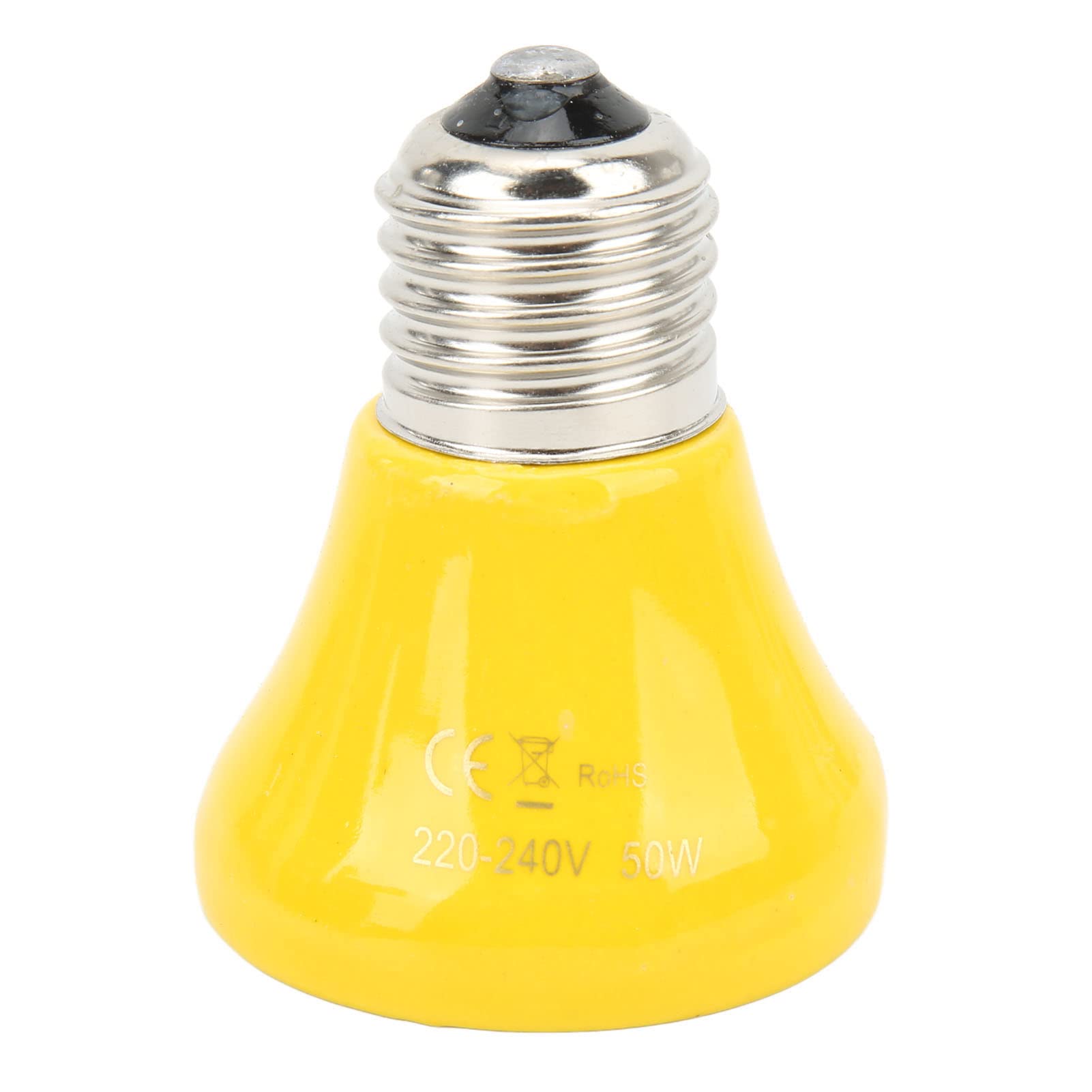 Zisemeil Ceramic Reptile Heat Lamp Bulb, Ceramic Heat Lamp, Mini Infrared Heat Ceramic Amphibian Heat Lamp for Lizards Reptiles -240V (50W Yellow)