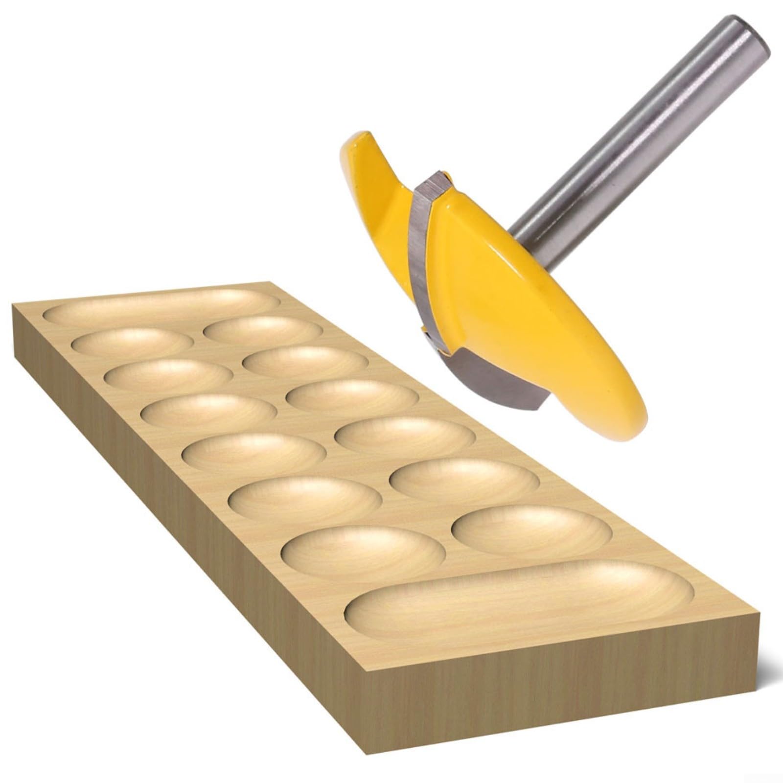 6 mm Schaft Hartmetallfräser 445 mm Schüsseltrimmen für Holzbearbeitung Fräs- und Schnitzwerkzeuge präzise glatte 44 mm Höhe