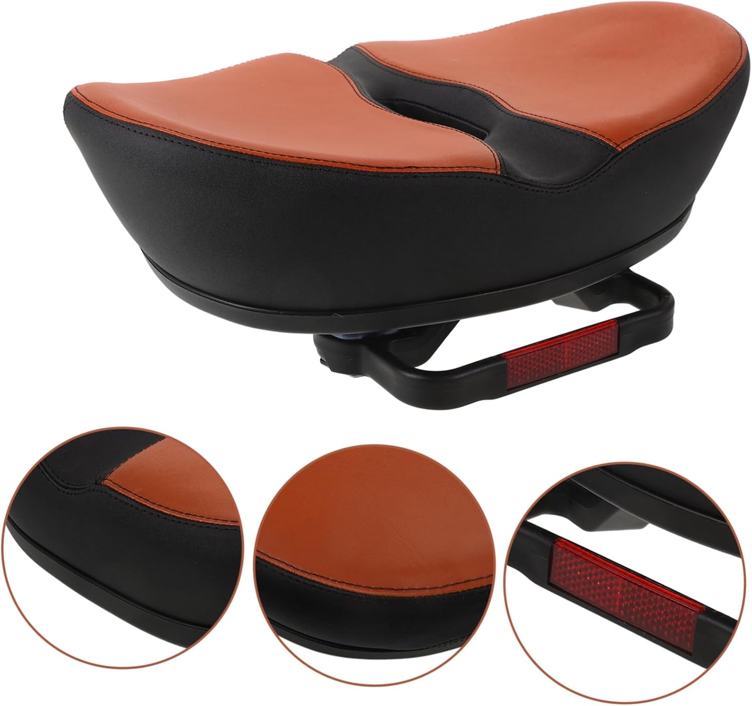 Kichvoe Oversized Noseless Bike Seat Cushion Wide Comfortable Bicycle Saddle with Shock Absorption and Slip Design for Men Women Mountain Road and Electric Bikes