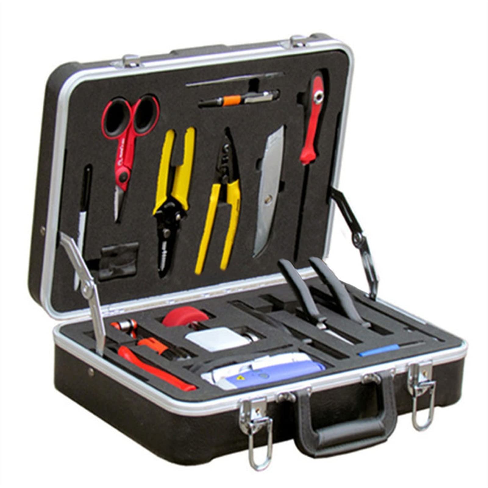 LNHHG Fiber Cleaver, TM11s Fusion Splicer Supporting Red Light Source Test, Clean And Drop-proof Toolbox/fiber Toolbox