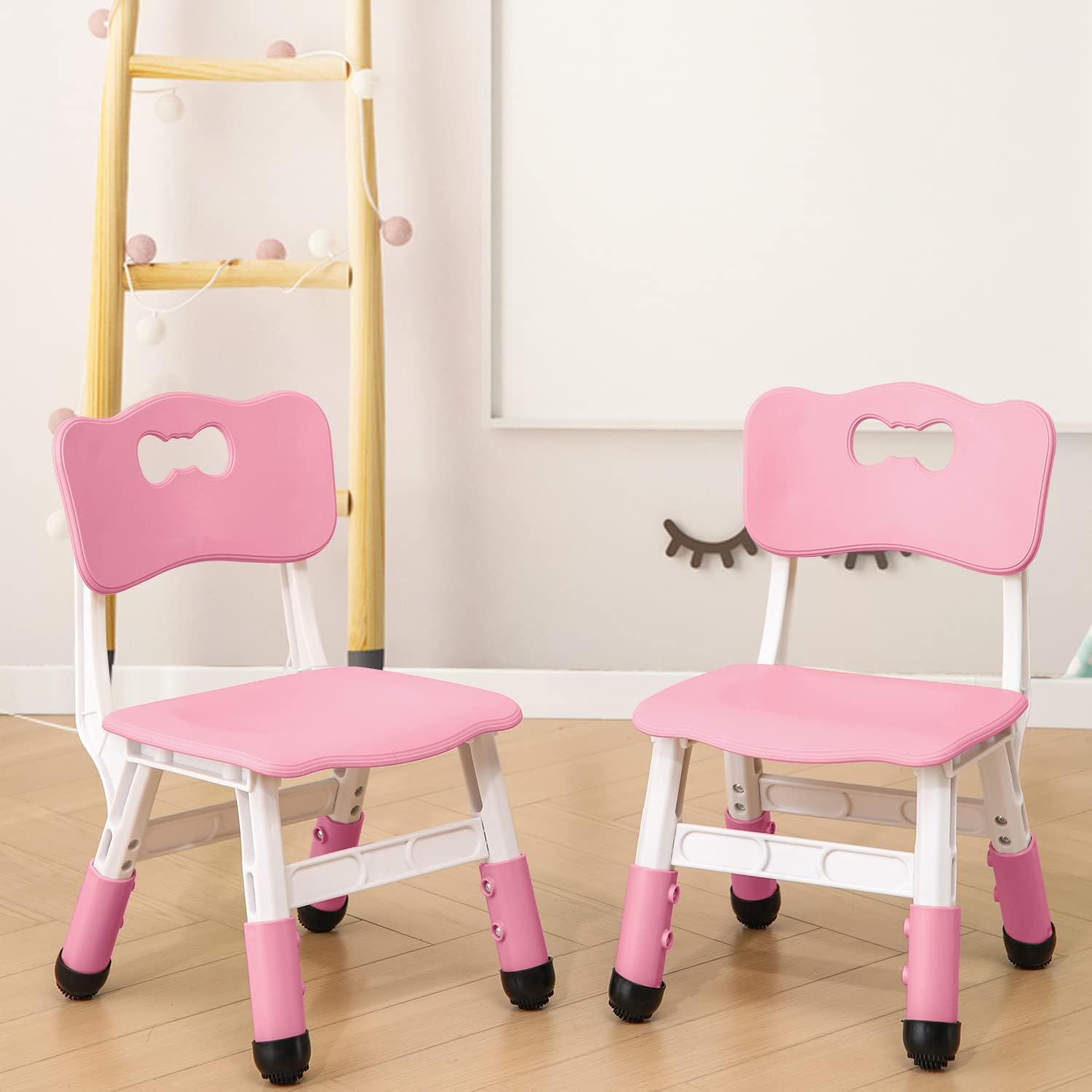 Adjustable Kid Chairs Indoor 3 Level Adjustable Suitable for Children Age 2-6. Maximum Load-Bearing 220LBS Suitable for Family Classroom and Nursery Child Seat Set (2-Pack-Pink) Pink(2 Chair)