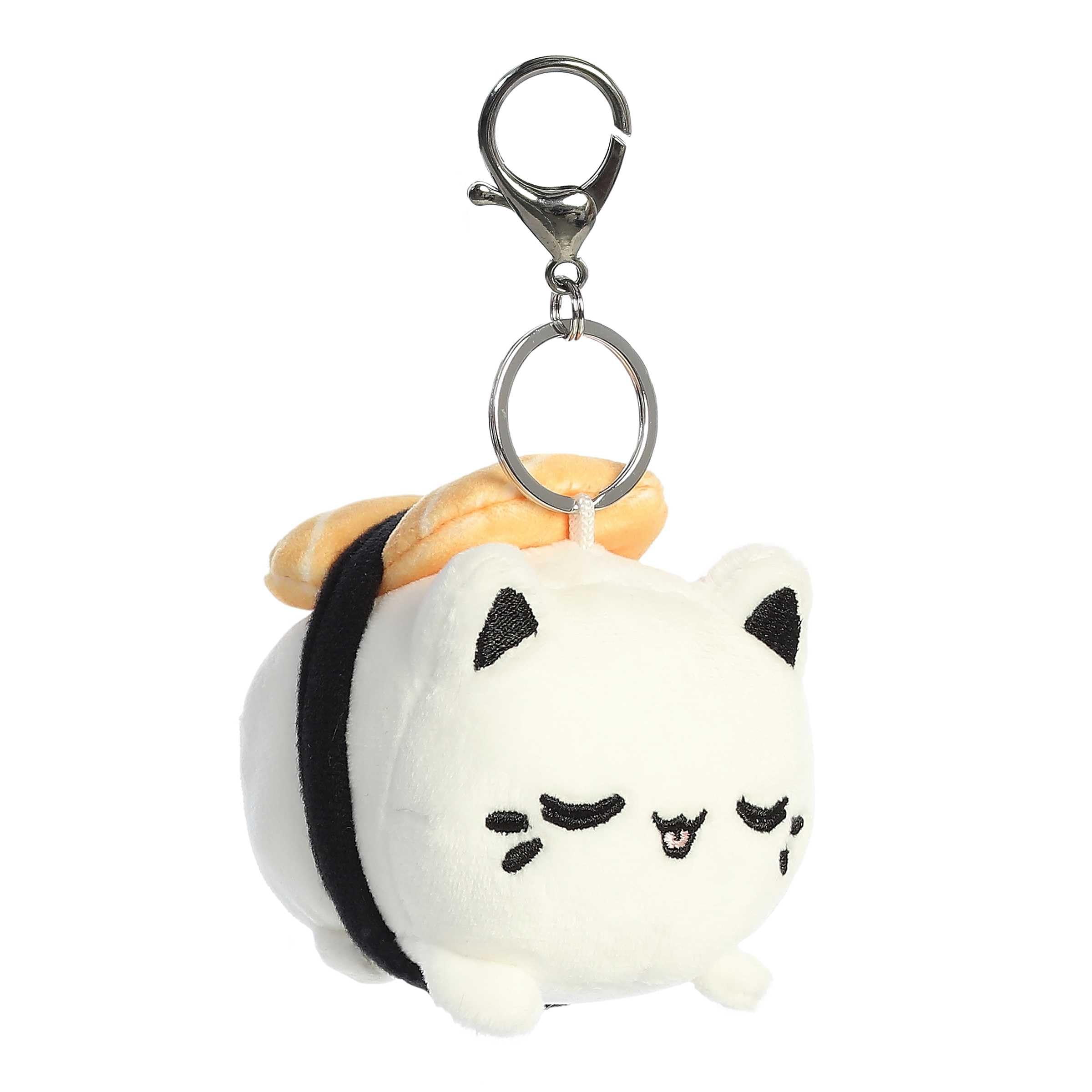 Aurora - Tasty Peach - 3.5" Salmon Sushi Meowchi Keychain, White, S