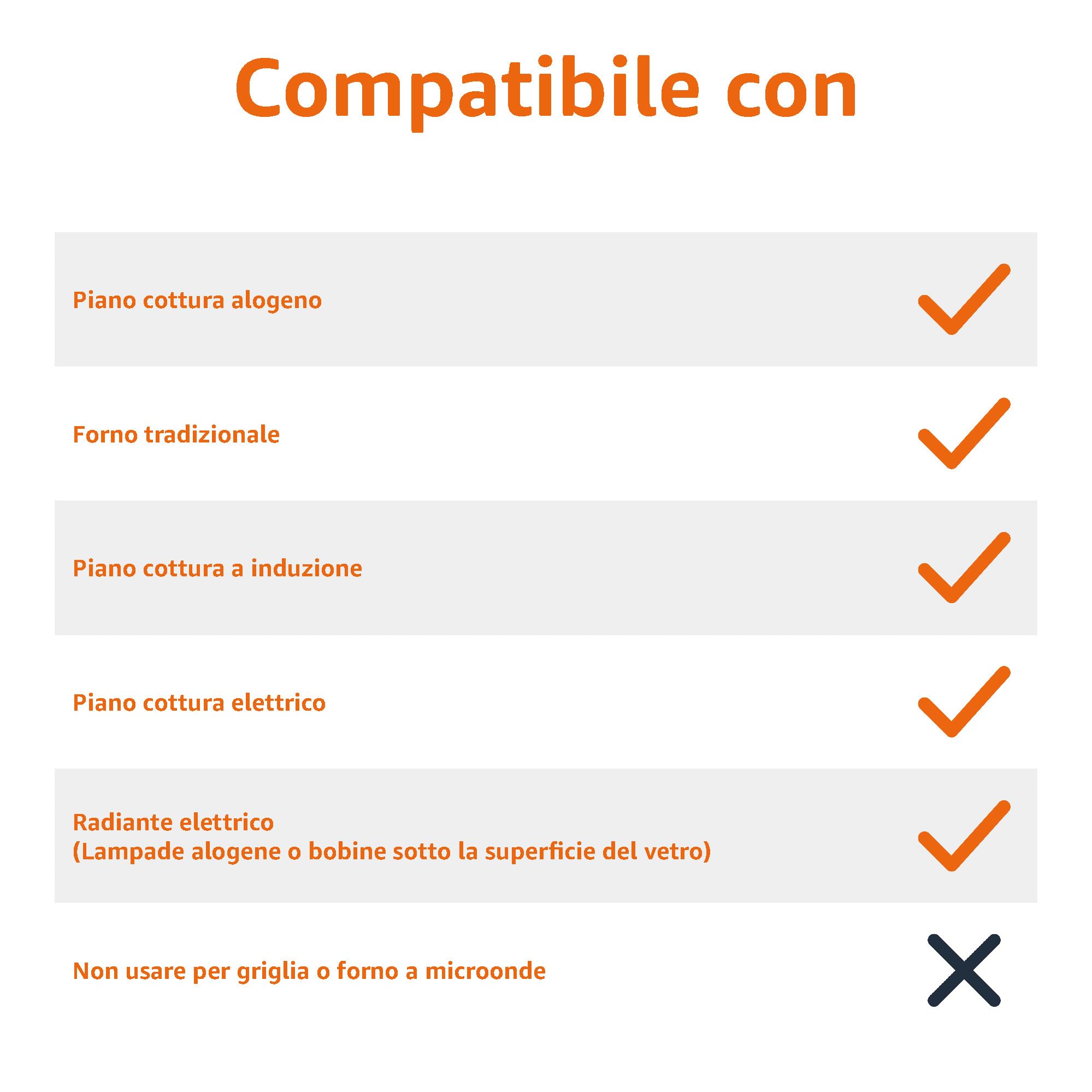 Amazon Basics Set di 3 padelle in acciaio inox rivestite in alluminio, da 20, 24 e 30 cm, adatte al forno, lavabili in lavastoviglie, Argento