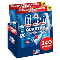 Finish 2 Confezioni di 120 Capsule Lavastoviglie Quantum Infinity Shine, Detergenti per Lavastoviglie per una Pulizia e Brillantezza Efficace