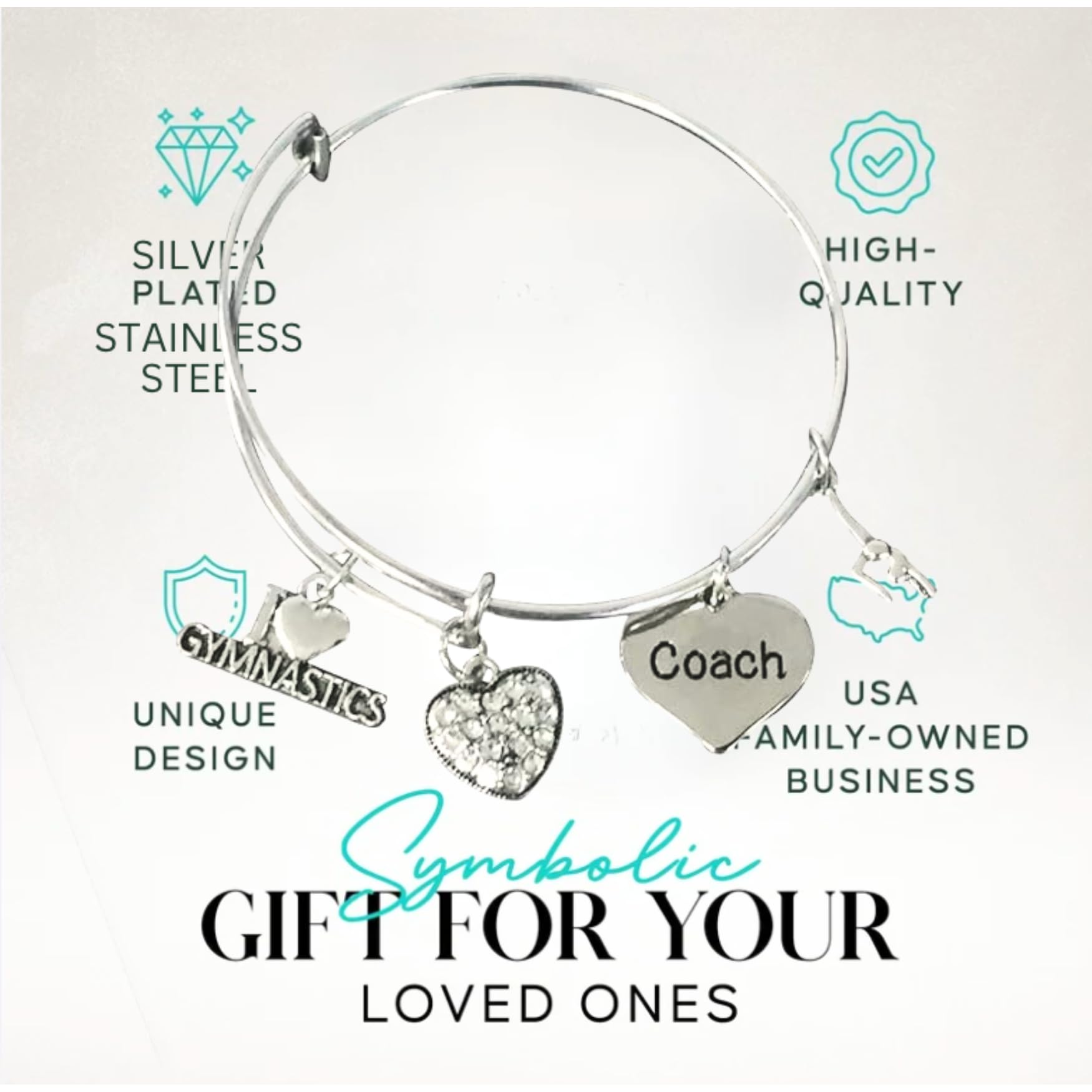 Infinity Collection Gymnastics Coach Bracelet, Gymnastics Bracelet, Gymnastics Jewelry - Gift For Gymnastics Coaches