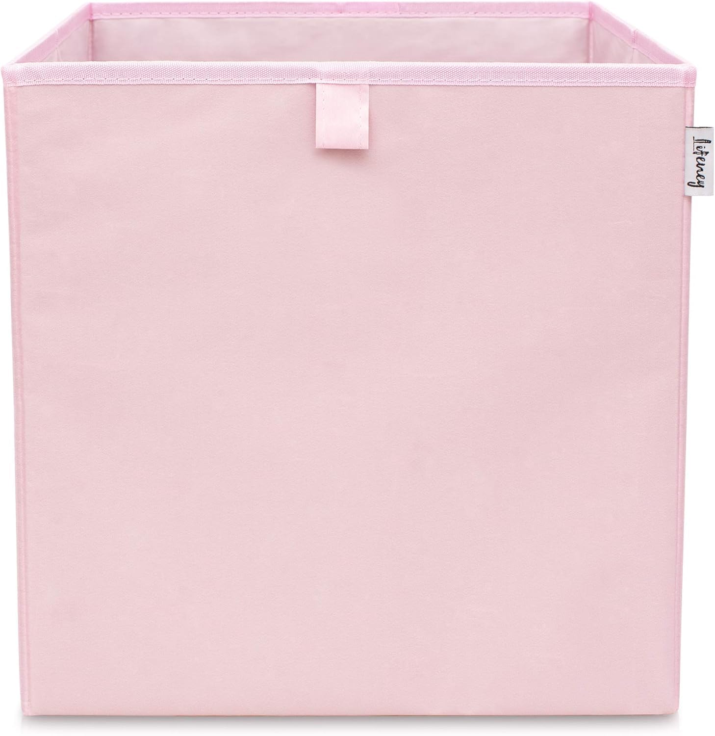 LIFENEY Aufbewahrungsbox einfarbig Rosa I Spielzeugbox passend für Würfelregale I Ordnungsbox für das Kinderzimmer I Aufbewahrungskorb als Accessoire für dein Zuhause | 33x33x33 cm