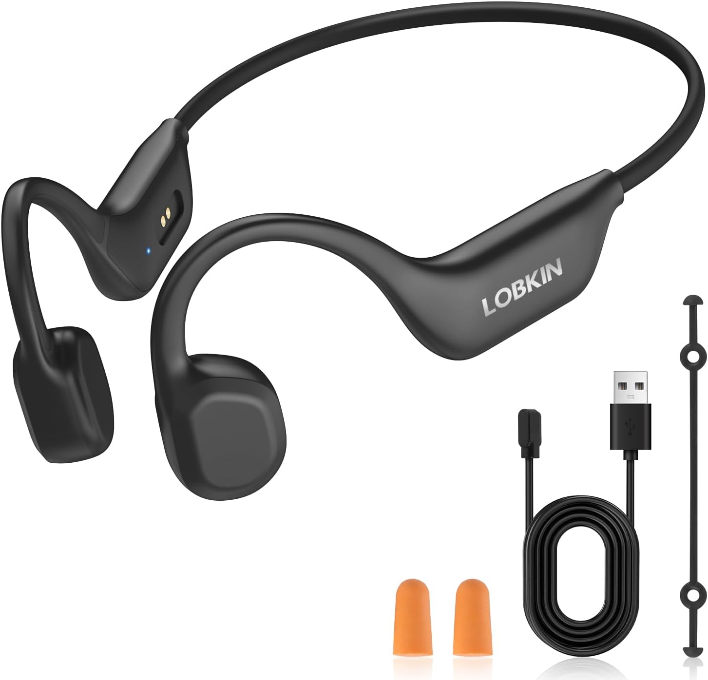 LOBKIN Knochenschall Kopfhörer,Open Ear Kopfhörer Kabellos Bluetooth 6.0,Bone Conduction Headphones IP67 wasserdichte,Dual-Geräte-Verbindung mit Mikrofon,Sportkopfhörer Für Radfahren, Laufen