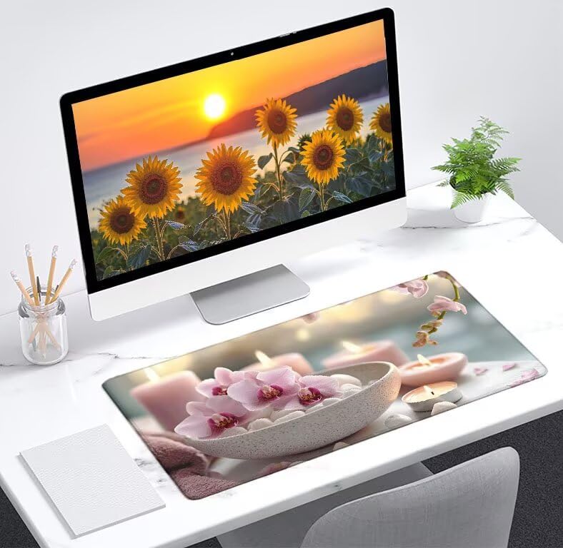 Mouse pad XXL Phalaenopsis tapis de souris à base antidérapante