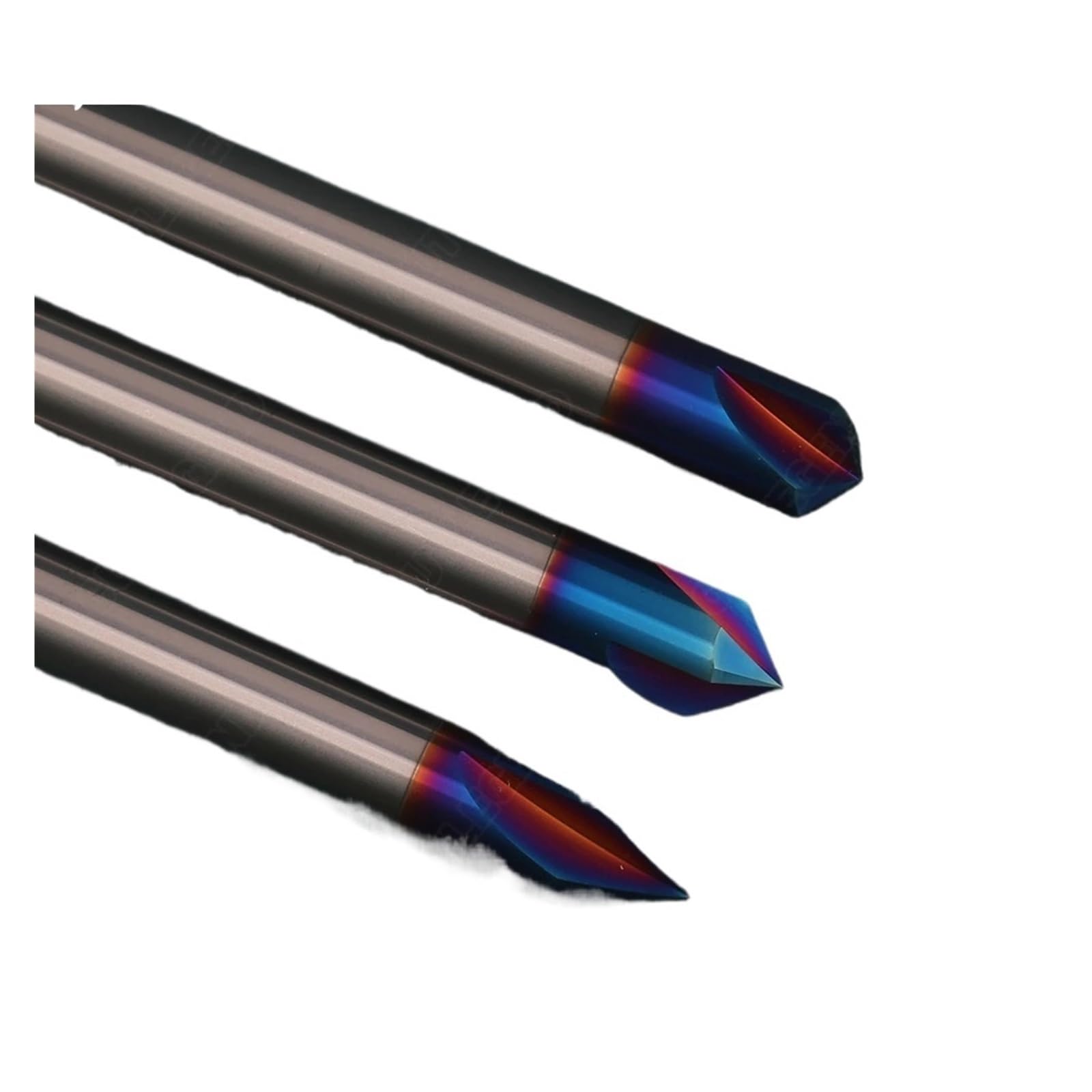 Set di Punte for svasatura HRC65 in Metallo Duro, fresatura smussi a 60, 90 e 120 Gradi, 3 Taglienti, sbavatura degli Angoli, fresatrice for scanalature a V(14mmXD14X100LX3T,Degree 90)