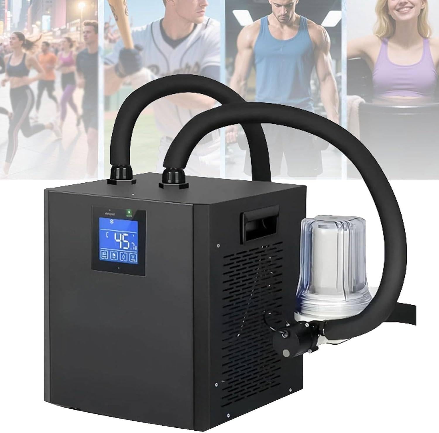 XUXIAO Ice Bath Cooler, Cold Plunge Chiller with Built-in Pump & Filter, Cold Plunge Tub, Insulated Hoses for Improved Cooling Performance, for Recovery Athletes