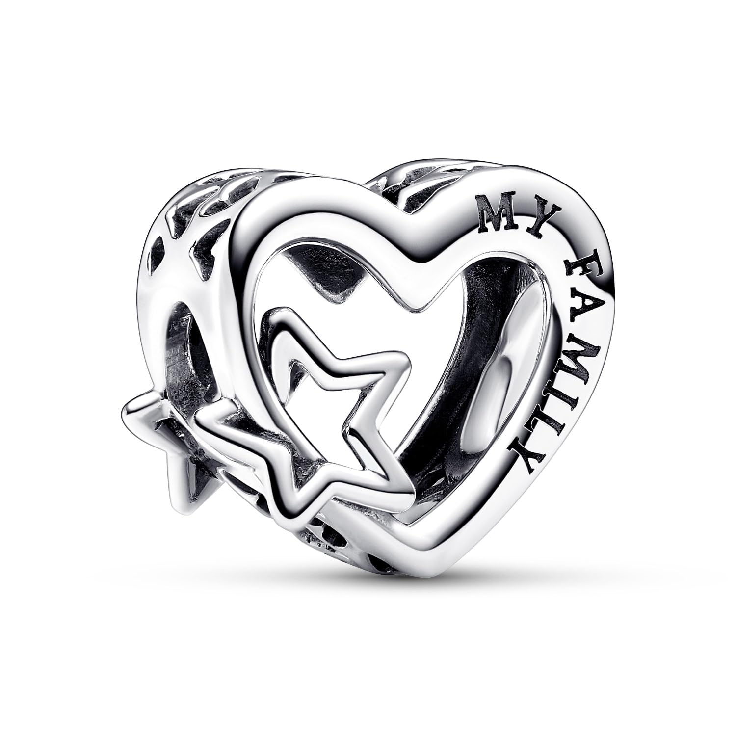 PANDORA Starterarmband für Damen Silber Geschenkset Familie Herz & Stern | Schmuck-Set Bundle Armband mit Charm für Frauen, zauberhafte Geschenkidee