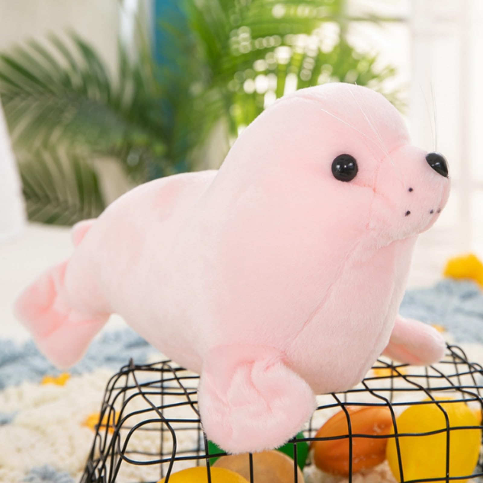 11.8 inch /30cm Seal Plush Stuffed Animal, Cute Seal Toy Pillow Kawaii Doll for Kids Christmas Birthday Gifts (Pink)