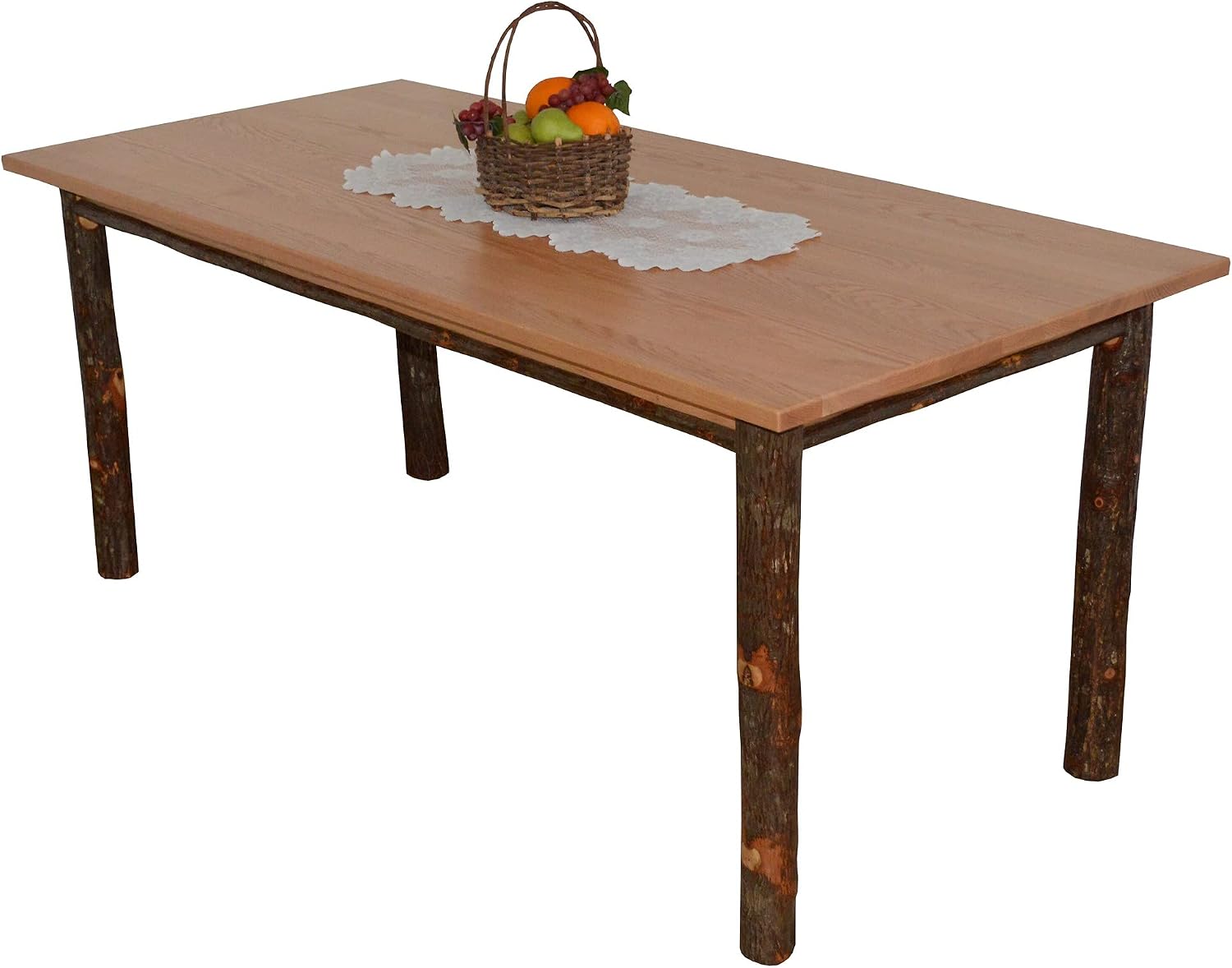 Furniture Barn USA 4' Hickory Farm Table, Natural Finish