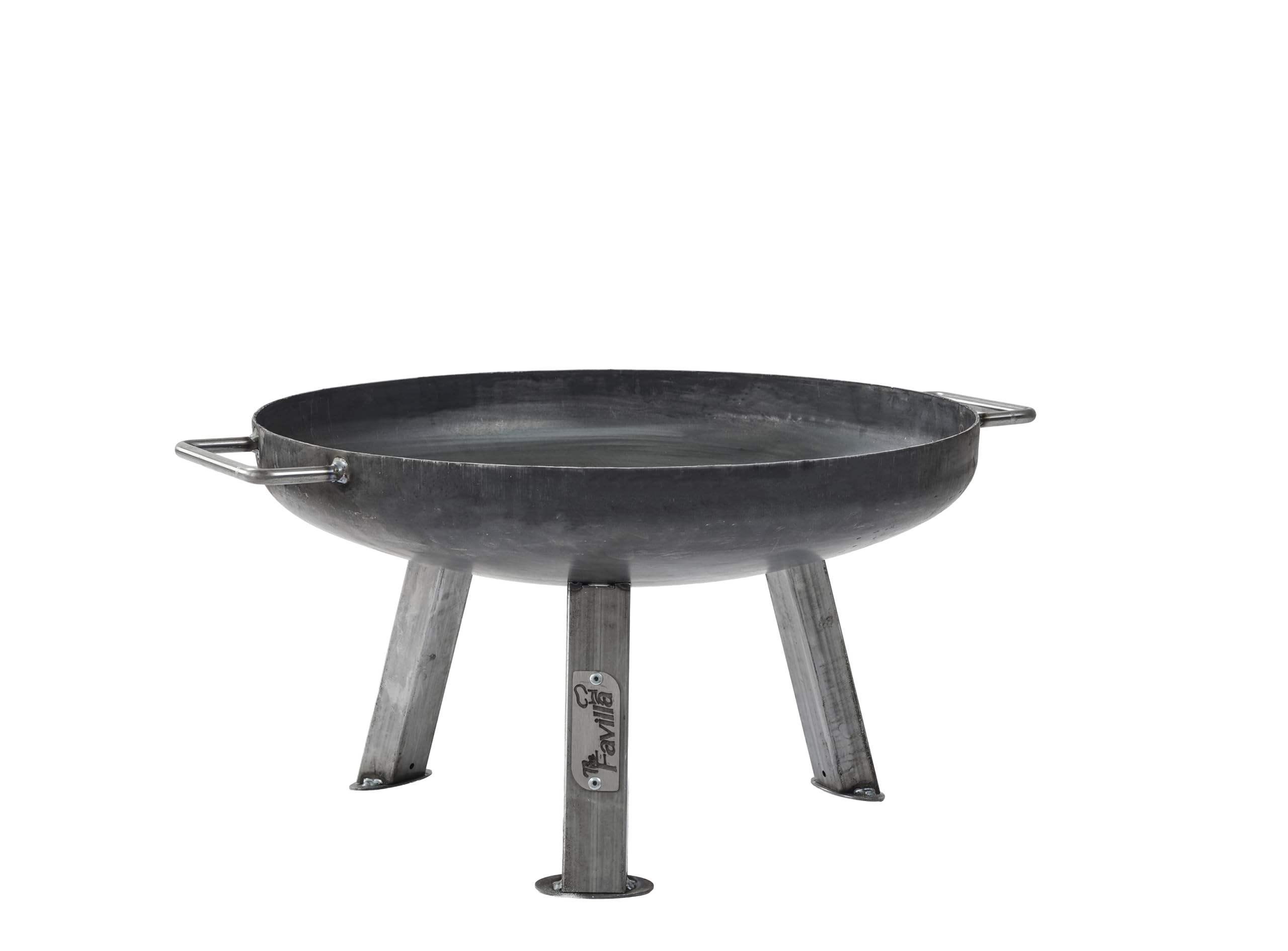 Feuerschale 48 cm aus 2,5 mm Stahl – Kompakte Feuerstelle für Balkon, Terrasse & Camping, mit Griffen, formstabil & hitzebeständig, Outdoor Feuerschale für 2–4 Personen
