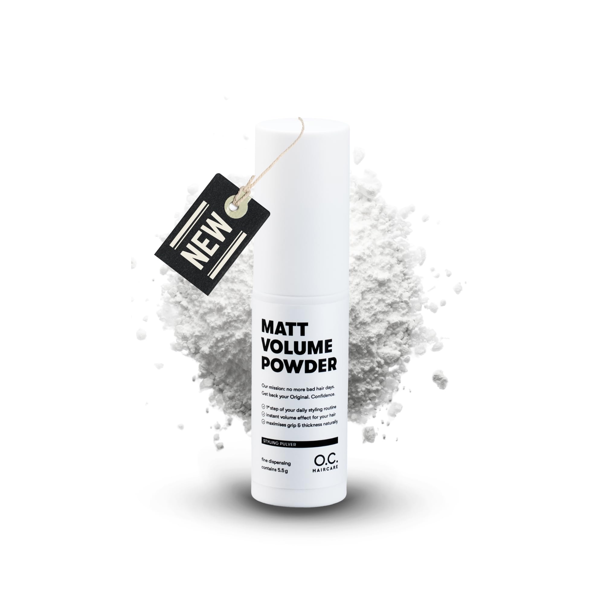 O.C. HAIRCARE styling powder, hair powder for thin & fine hair, with MATT EFFECT, styling powder for maximum stability