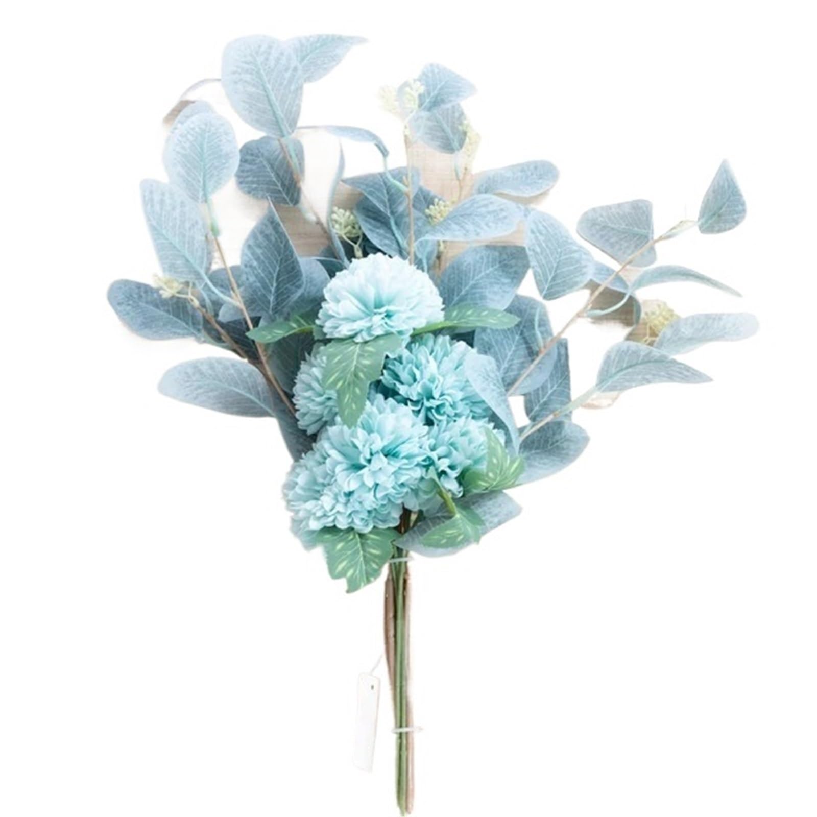 LuoAXINN Artificial Flower Branches 50cm Artificial Flower White Fake Plants Blue Bride Bouquet Hydrangea Chrysanthemum Silk Floral For Vase Wedding Home Room Decoration(Color10)