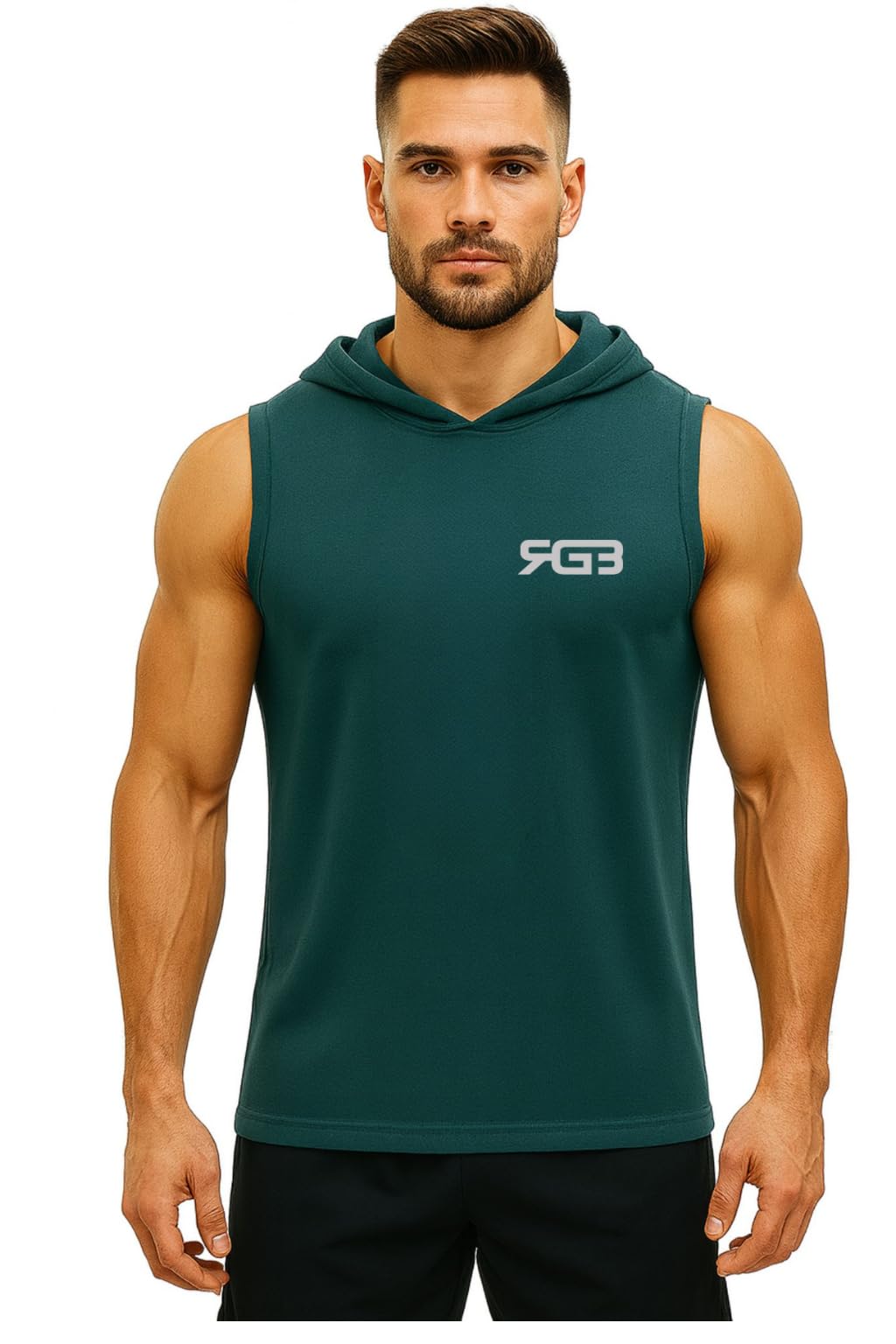 Men’s Sleeveless Gym Hoodie Vest | Quick Dry Activewear Tank with Hood | Workout Training Muscle Fit Vest – Freaky Back Print-image-29