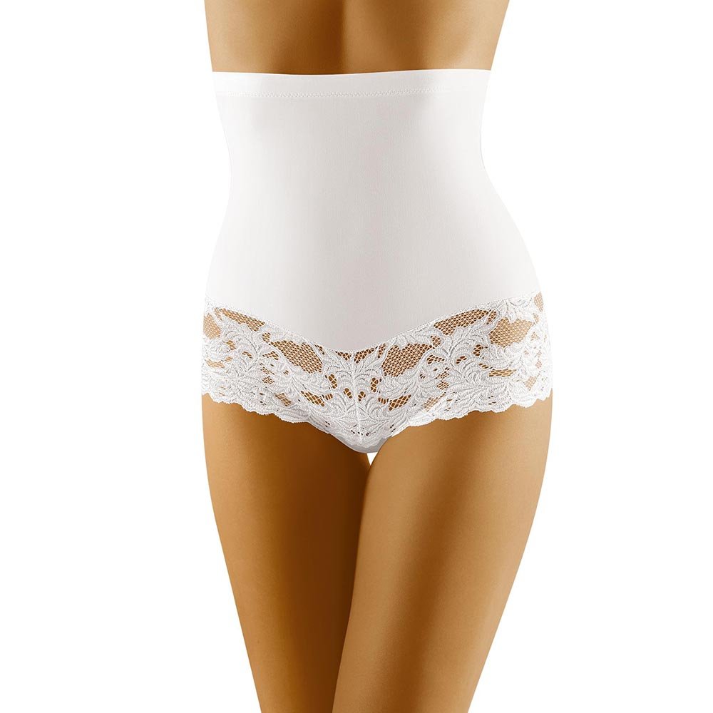 Wolbar Womens High-Waist Briefs Hipster Tummy Control WB183, White,XL