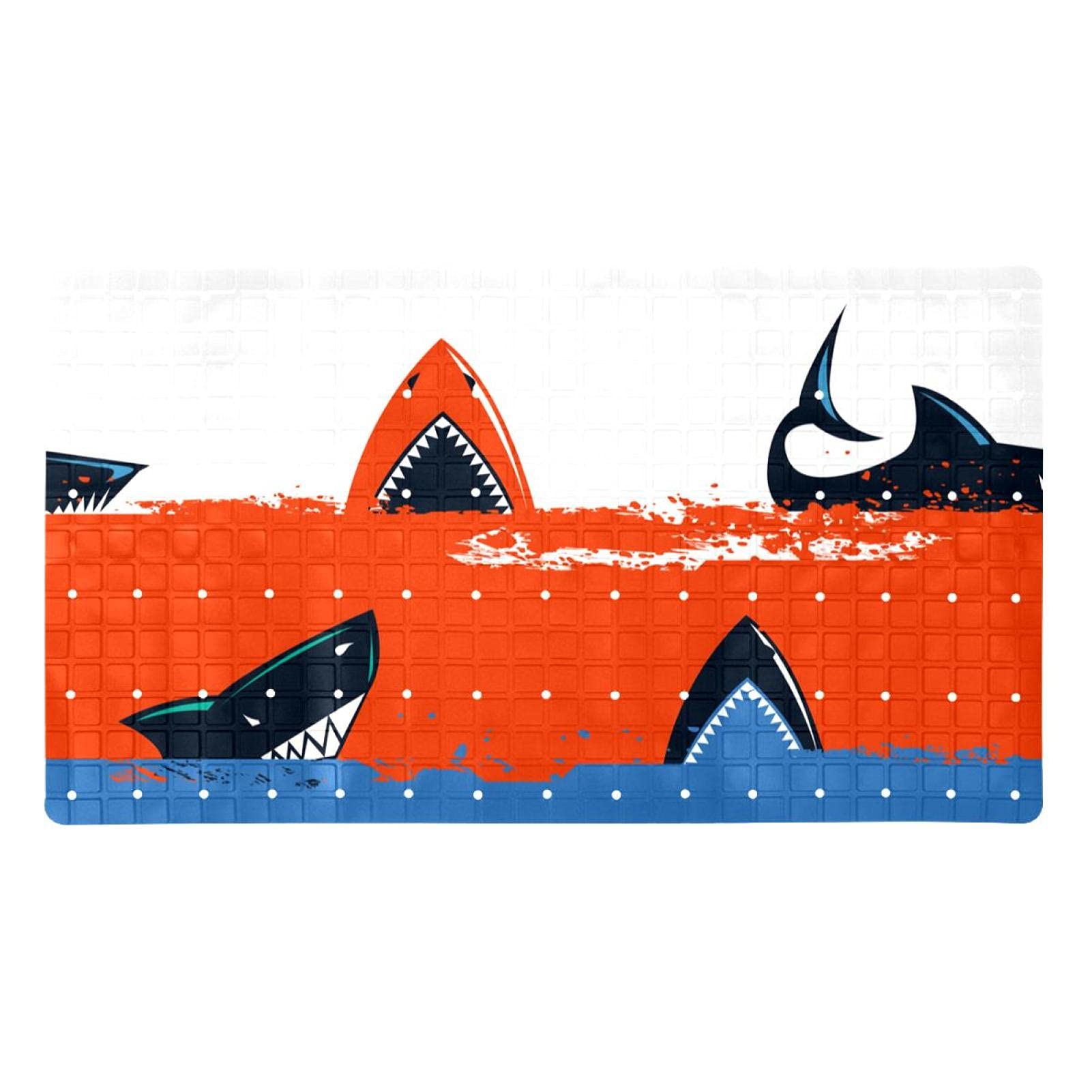 Tapis de salle de bain 40x70 cm antidérapant à ventouses motif requins