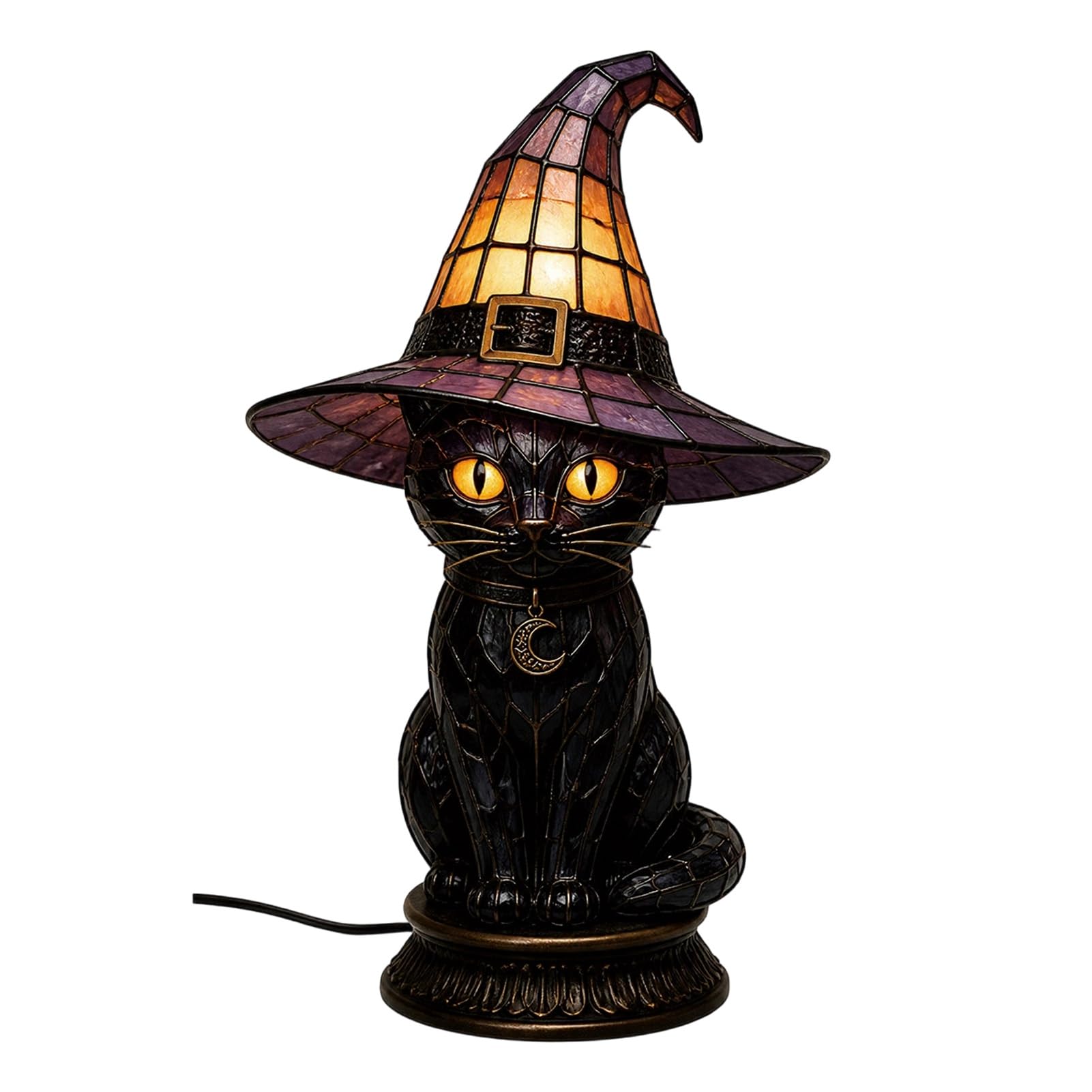 Troxel Witch Hat Lamp LED Light Gothic Decor Warm Glow Night Light for Bedroom Mantel Bookshelf Entryway Halloween Party Witchy Room C S
