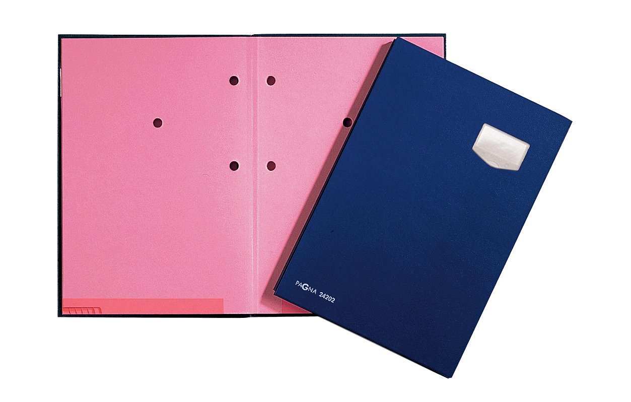 Pagna Signature Folder Deluxe 10-Piece with Expandable Plastic Back Cover Pink Blotting Paper