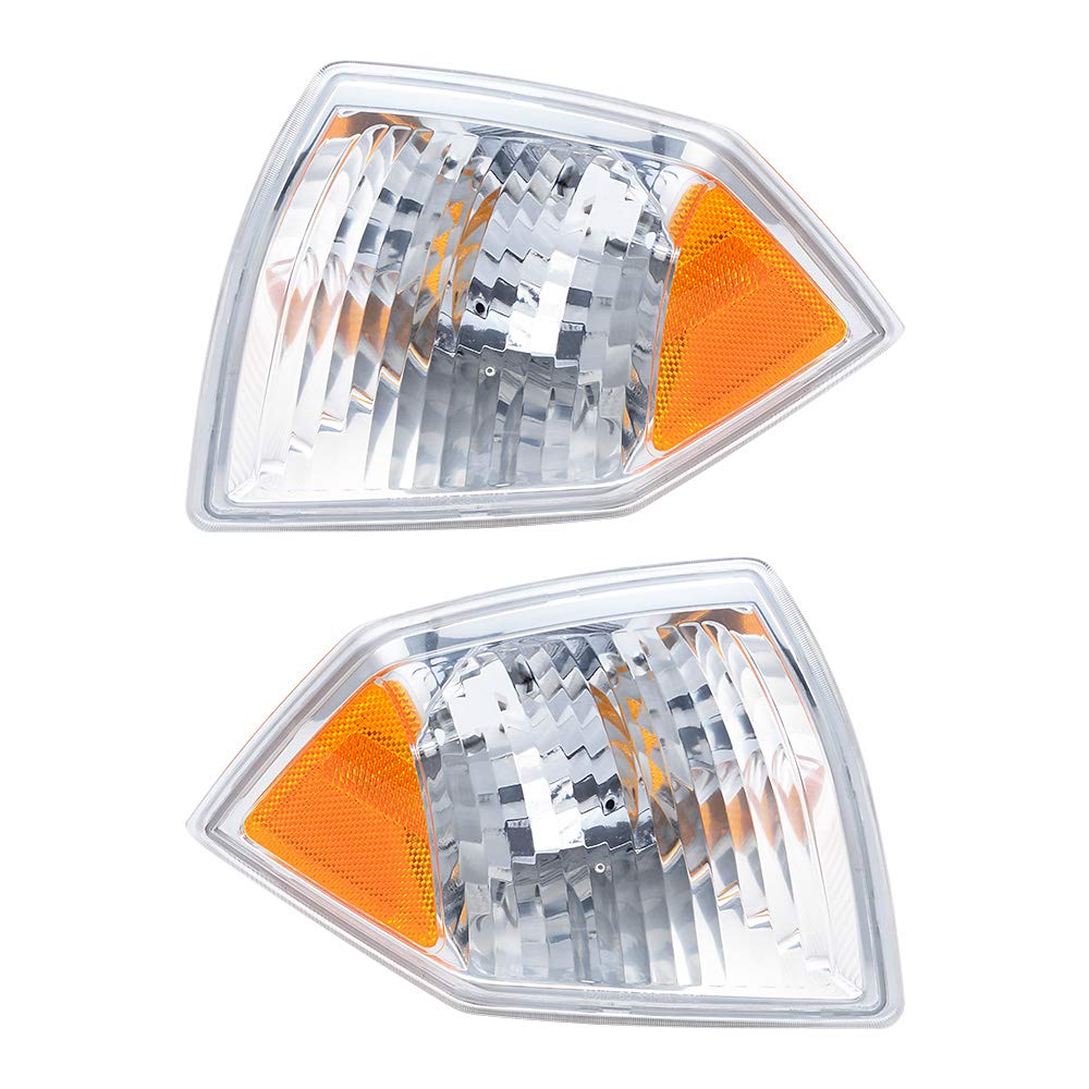 AMOPACORP 2X Left Right Side CornerTurn Signal Cover ABS Housing Clear Amber Lens Parking Light Compatible with Jeep Compass MK49 2007-2010