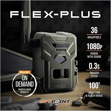 SPYPOINT Flex-Plus Cellular Trail Camera (4-Pack) Bundle (9-Items)