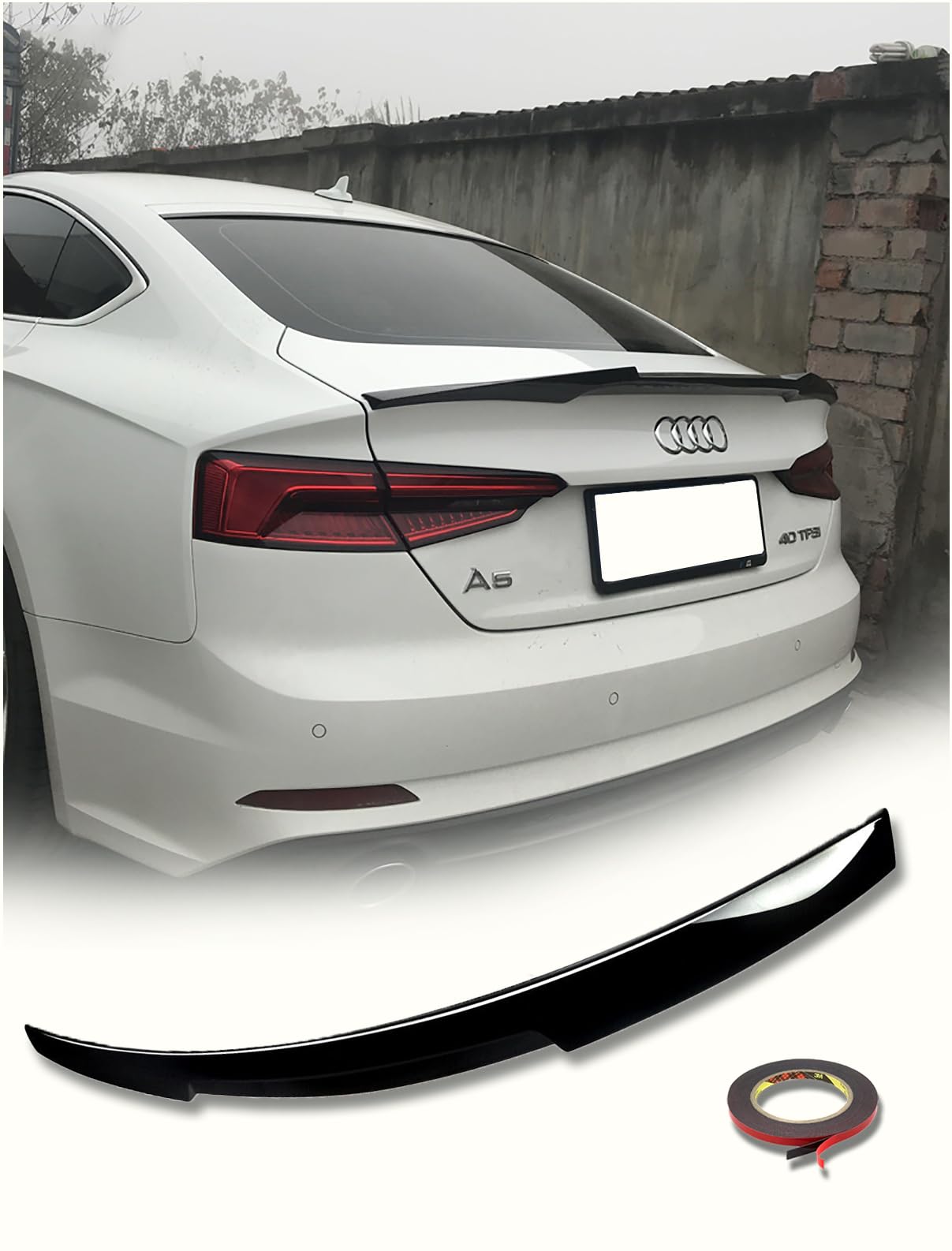 MpTuned Spoiler posteriore A5 B8 S4 Style V Forma Lucido Nero Bagagli Spoiler Per A5 2007-2016 Anno Modelli Performance Tuning Restyling